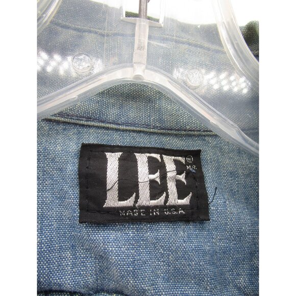 VINTAGE Lee Jacket Small Western Trucker Denim Shacket 70s Snap USA * - Picture 14 of 15